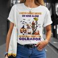 A Witch Cannot Survive On Wine Alone She Also Needs A Yellow Goldador Halloween Unisex T-Shirt Gifts for Her