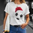 Fußball-Fußball-Weihnachtsball Weihnachtsmann-Lustige T-Shirt Geschenke für Sie