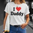I Love Daddy Heart Gift For Fathers Day Father Dad Daddy Unisex T-Shirt Gifts for Her