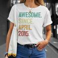 Kids 8 Years Old Awesome Since April 2015 8Th Birthday Unisex T-Shirt Gifts for Her