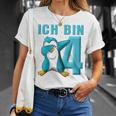 Kinder Pinguin 4 Jahre Jungen Mädchen Pinguin 4 Geburtstag T-Shirt Geschenke für Sie