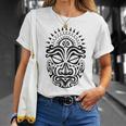 Maori Polynesian Tattoo Haka Dance Face Mask Head Unisex T-Shirt Gifts for Her