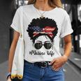 Marine Life Marine Military Wife Messy Bun Black Womens Unisex T-Shirt Gifts for Her