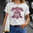 Philadelphia Street Map Liberty Bell Vintage Maroon Philly Unisex T-Shirt Gifts for Her