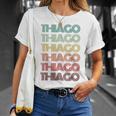 Retro First Name Thiago Personalized Spanish Boy Birthday T-Shirt Gifts for Her