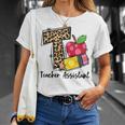 T Is For Teacher Assistant Leopard Apple Pencil Womens Unisex T-Shirt Gifts for Her