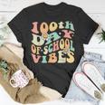 100 Days Of School Vibes 100Th Day Of School Retro Groovy V7 T-Shirt Funny Gifts