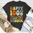 100 Days Smarter Groovy Retro Happy 100 Days Of School V2 T-Shirt Funny Gifts