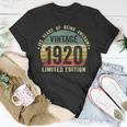 103Rd Birthday 103 Year Old Vintage 1920 Limited Edition T-shirt Funny Gifts