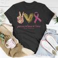 Peace Love Cure Breast Cancer Awareness Unisex T-Shirt