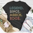 21 Years Old Legend Since March 2002 21St Birthday T-Shirt Funny Gifts