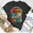 25 Year Awesome Since March 1998 Vintage 25Th Birthday Gifts Unisex T-Shirt Unique Gifts