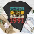 32 Year Old Awesome Since Januar 1991 32 Geburtstag Geschenke T-Shirt Lustige Geschenke