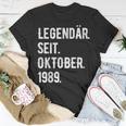 34 Geburtstag Geschenk 34 Jahre Legendär Seit Oktober 1989 T-Shirt Lustige Geschenke