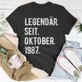 36 Geburtstag Geschenk 36 Jahre Legendär Seit Oktober 1987 T-Shirt Lustige Geschenke