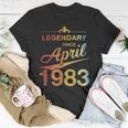 40 Geburtstag 40 Jahre Alt Legendär Seit April 1983 V6 T-Shirt Lustige Geschenke