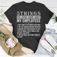 5 Things You Should Know About My Employees Job T-Shirt Funny Gifts