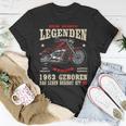 60. Geburtstag Biker T-Shirt für Männer, Chopper Motorrad 1963 Design Lustige Geschenke