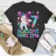 7 Years Old Unicorn Flossing 7Th Birthday Girl Unicorn Party Unisex T-Shirt Unique Gifts