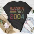 Awesome Since 2004 19Th Birthday Retro Unisex T-Shirt Unique Gifts