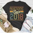 Awesome Since 2018 5Th Birthday 5 Years Old Bday Kids Boys Unisex T-Shirt Unique Gifts