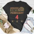 Awesome Since 4. Februar T-Shirt mit Leopardenmuster Vintage Geburtstag Lustige Geschenke