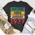 Awesome Since Januar 1977 T-Shirt, Einzigartiges 46. Geburtstag Design Lustige Geschenke