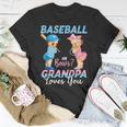 Baseball Or Bows Grandpa Loves You Baby Gender Reveal T-Shirt Funny Gifts