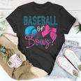 Baseball Or Bows Gender Reveal Party Quote Mom Dad Unisex T-Shirt Unique Gifts