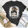 Be Kind Autism Awareness Messy Bun Mom Girl Unisex T-Shirt Unique Gifts