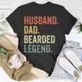 Mens Bearded Husband Dad Beard Legend Vintage T-Shirt Funny Gifts