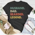Bearded Men Husband Dad Bearded Legend Vintage T-Shirt Funny Gifts
