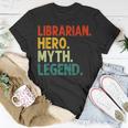 Bibliothekar Held Mythos Legende Retro-Bibliothekar T-Shirt Lustige Geschenke