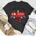 Birthday 2 Year Old Fire Fighter Truck Firetruck T-Shirt Funny Gifts
