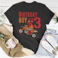 Birthday Boy 3 Year Old Dirt Bike Shirt | 3Rd Bday Biking Unisex T-Shirt Unique Gifts
