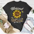 Blessed To Be Called Mom Funny Leopard Sunflower And Bee Unisex T-Shirt Unique Gifts
