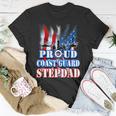 Coast Guard Stepdad Usa Flag Military Fathers Day T-Shirt Funny Gifts