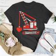 Crane Heart Valentines Day Couples Boys Kids T-Shirt Funny Gifts