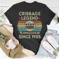 Cribbage Legend 37 Jahre Alt Fantastisch Seit 1985 Cribbage T-Shirt Lustige Geschenke