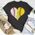 Cute Love Baseball Fast Pitch Softball Heart Baseball Mom Gift For Womens Unisex T-Shirt Unique Gifts
