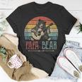 Mens Cute Papa Bear Vintage Fathers Day Retro Dad Guitar T-Shirt Funny Gifts