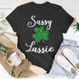 Cute Sassy Lassie Shirt Irish Shamrock Funny St Patricks Day Unisex T-Shirt Unique Gifts