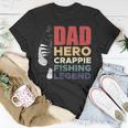 Dad Hero Crappie Fishing Legend Vatertag V2 T-Shirt Lustige Geschenke