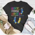 Down Syndrome Awareness Rock Your Socks Girls Boys Unisex T-Shirt Unique Gifts