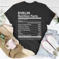 Evelin Nutrition Facts Name Named Funny Unisex T-Shirt Funny Gifts
