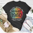 Fantastisch Seit August 1960 Männer Frauen Geburtstag T-Shirt Lustige Geschenke