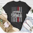 Fire Truck American Flag Red Line Us Firefighter Fireman T-Shirt Funny Gifts