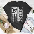 Funny Mens Cheer Dad Vintage American Flag Father Unisex T-Shirt Unique Gifts