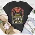 Gamer Dad Fathers Day Leveled Up To Dad Of Twins Vintage T-Shirt Funny Gifts