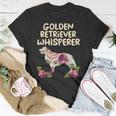 Golden Retriever Goldie Dog Floral Golden Retriever Whisperer Dog Lover Girls Women 232 Retrievers Unisex T-Shirt Unique Gifts